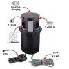 Design Light MULTI BOX vysuvna zasuvka 4 x 230V, 2 x USB a 2x RJ45 cerna a kabel 1,7m