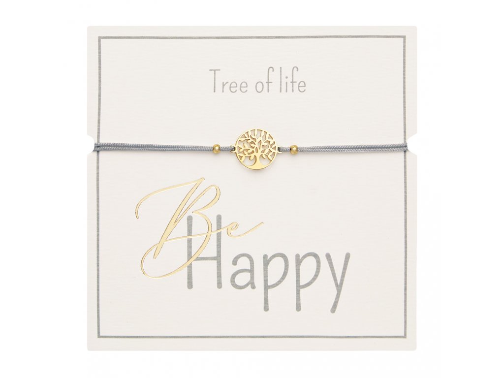 Šnůrkový náramek Tree of live Gold