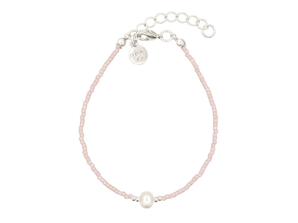 Miyuki náramek Simply Delicate Vintage Pink Pearl Silver