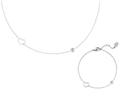 Sada náhrdelníku a náramku BIRTHSTONE Silver - Červen Dárková krabička zdarma