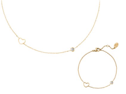Sada náhrdelníku a náramku BIRTHSTONE Gold - Duben Dárková krabička zdarma