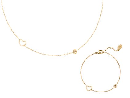 Sada náhrdelníku a náramku BIRTHSTONE Gold - Listopad Dárková krabička zdarma