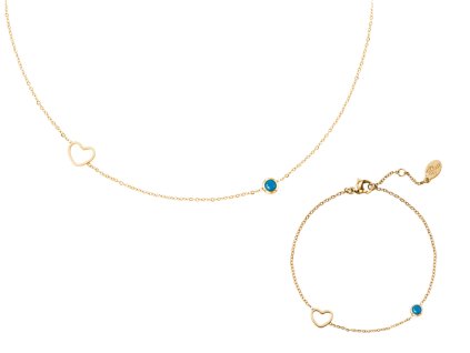 Sada náhrdelníku a náramku BIRTHSTONE Gold - Prosinec Dárková krabička zdarma