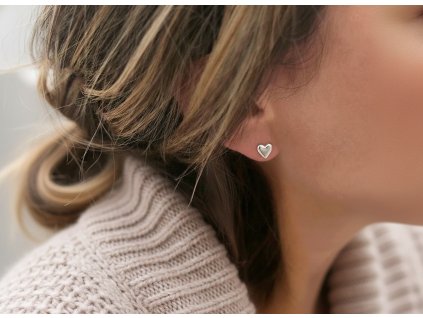 Stříbrné náušnice Destiny Heart