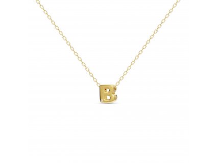 B letter necklace gold