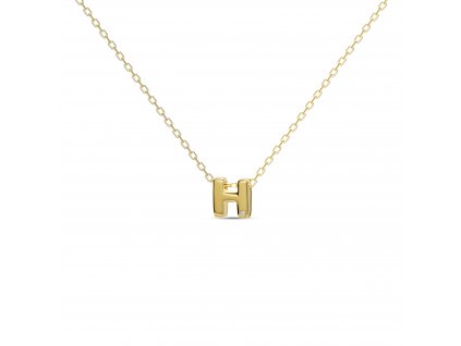 H letter necklace gold
