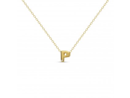 P letter necklace gold