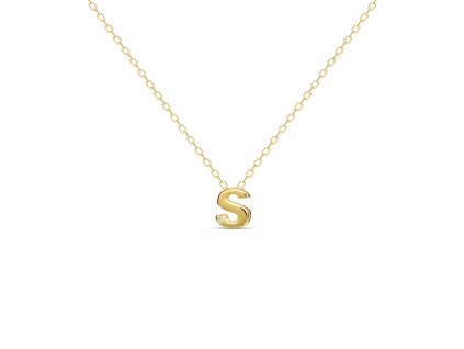 S letter necklace gold