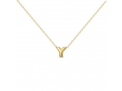 Y letter necklace gold