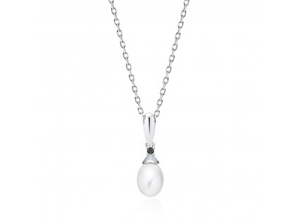Stříbrný náhrdelník PERLA Black  Ag 925/1000