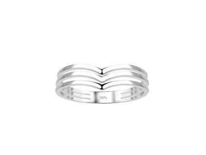 Stříbrný prsten Triple Chevron