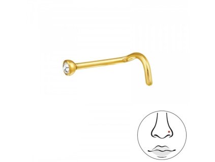 Titanový piercing do nosu s krystalem 1,5 mm