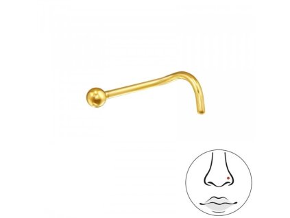 Titanový piercing do nosu s kuličkou 2 mm