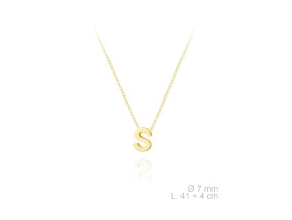 Pozlacený náhrdelník s písmenem "S"