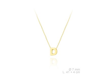Pozlacený náhrdelník s písmenem "D"