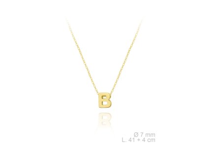 Pozlacený náhrdelník s písmenem "B"