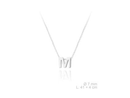 Stříbrný náhrdelník s písmenem "M"