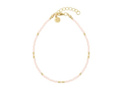 Náramek na nohu LITTLE BEADS Pink Gold