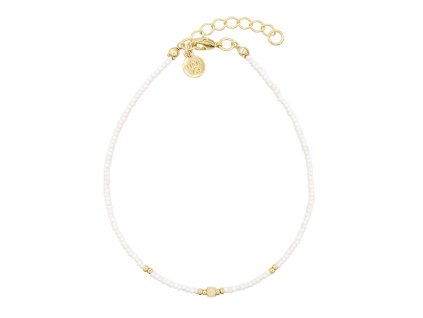 Náramek na nohu Elegance White Gold