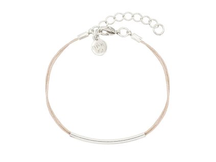 Šňůrkový náramek TUBE Champagne Silver