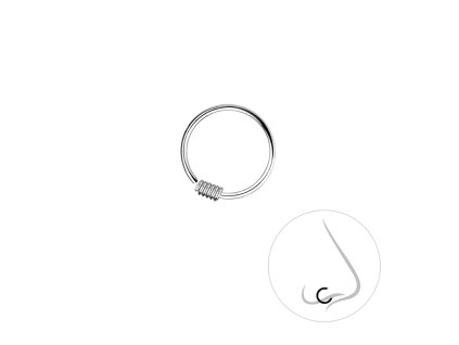 Stříbrný kroužek do nosu SPIRAL 10mm