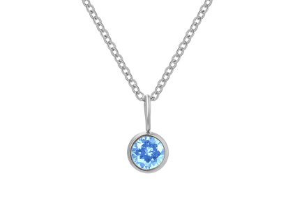 Náhrdelník Birthstone Březen Silver