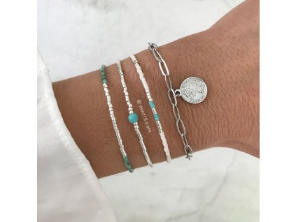 Set náramků Turquoise Chic Silver