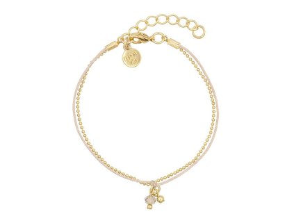 Šňůrkový náramek Little Charms Champagne Gold