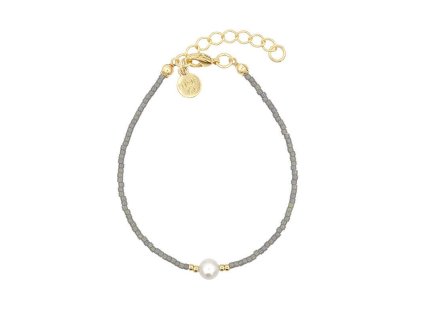 Miyuki náramek Simply Delicate Pearl Army Green Gold