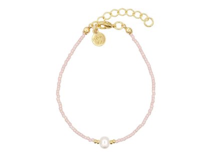 Miyuki náramek Simply Delicate Vintage Pink Pearl Gold