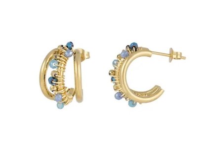 Náušnice TRIPLE COLAR Blue Gold