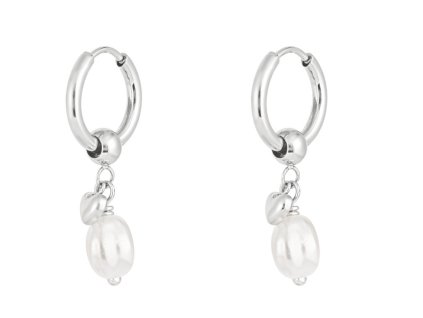Náušnice PEARL Heart SILVER