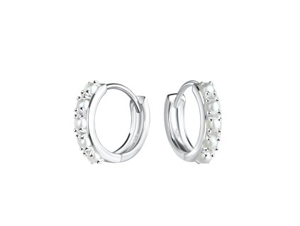 Stříbrné náušnice kruhy s perličkami