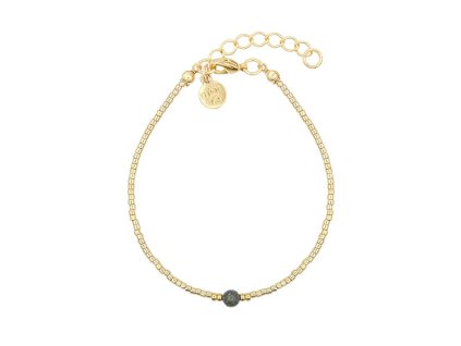 Miyuki náramek SIMPLY DELICATE DARK GREEN Gold