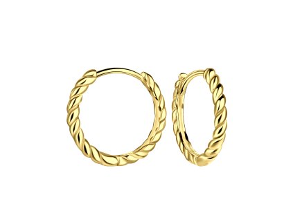 Pozlacené kruhy Twisted 16 mm