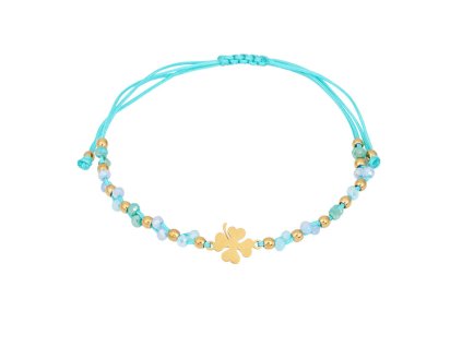 Šňůrkový náramek CLOVERLEAF Blue Gold