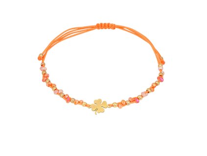 Šňůrkový náramek CLOVERLEAF Orange Gold