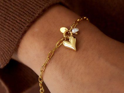 Náramek CHAIN HEART Gold