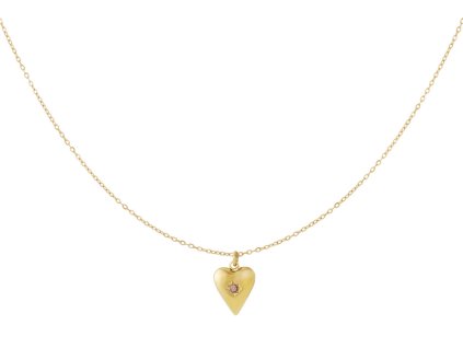 Náhrdelník HEART Birthstone - Únor Gold