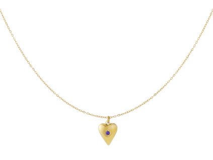 Náhrdelník HEART Birthstone - Září Gold