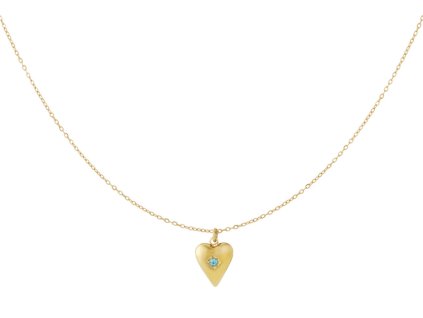 Náhrdelník HEART Birthstone - Prosinec Gold
