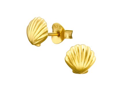 Pozlacené náušnice MUŠLE 7 x 6,5 mm