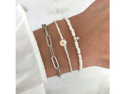 Set náramků DAISY PEARL Silver