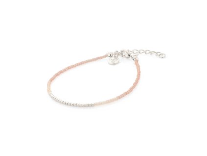 Miyuki náramek Silk Satin Peach Silver