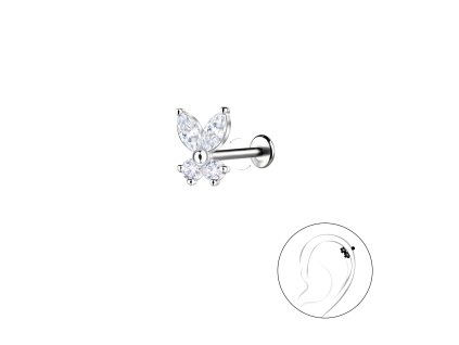 Stříbrná Labreta BUTTERFLY 1ks