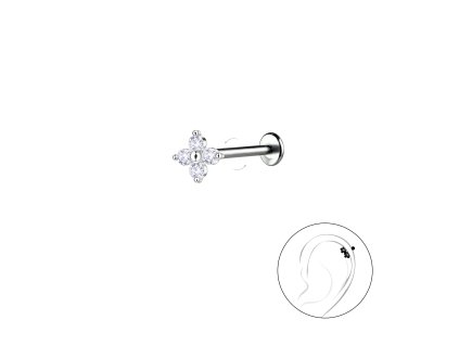 Stříbrná Labreta AURA 1ks