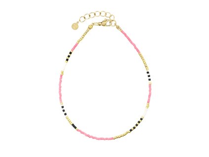Náramek na nohu DELICATE Hot Pink Gold