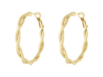 Náušnice kruhy TWISTED Gold 4 x 4 cm