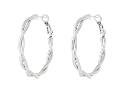 Náušnice kruhy TWISTED Silver 4 x 4 cm