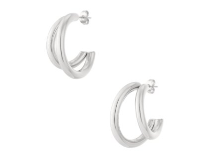 Náušnice kruhy DOUBLE Silver (2)